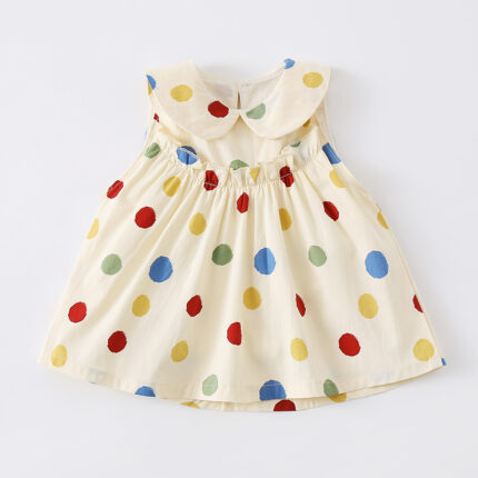 Children's Dot Print Butterfly Backless Dress for Toddler Girls - Image 5