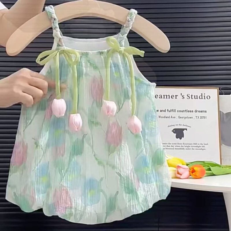 Cute Baby Girl  Romper, Thin Sleeveless Princess Style Onesie