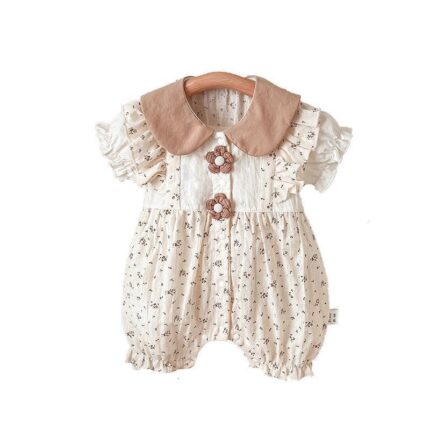 Lightweight Romper for Baby Girls, Short Sleeve - Image 1