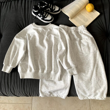 Loose sweatshirt girls' sweatpants two-piece set - Image 3