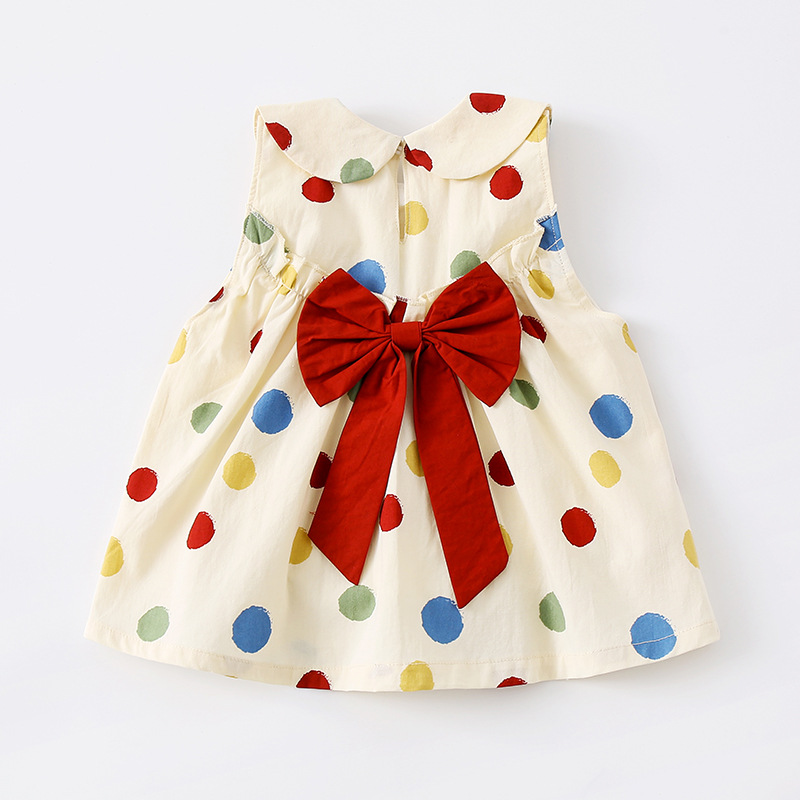 Children's Dot Print Butterfly Backless Dress for Toddler Girls