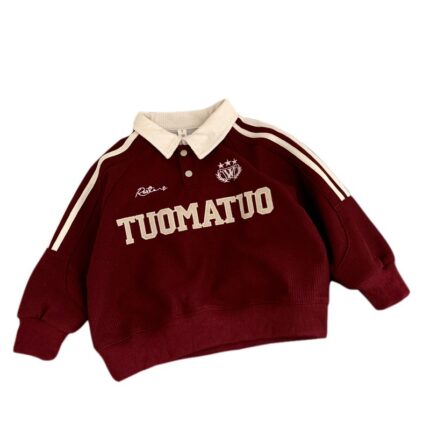Children's clothing boys' polo shirt college style hoodie - Image 5