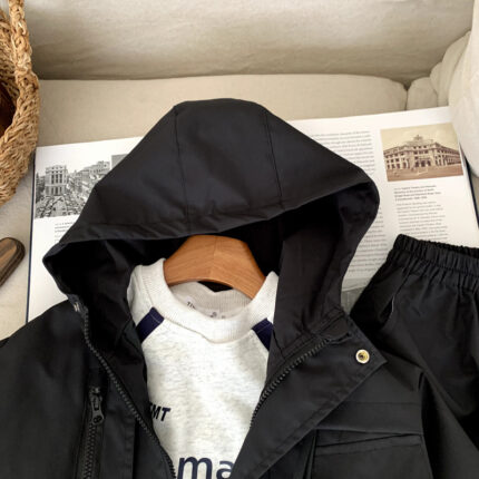 Casual jacket submachine jacket two-piece pants set - Image 3