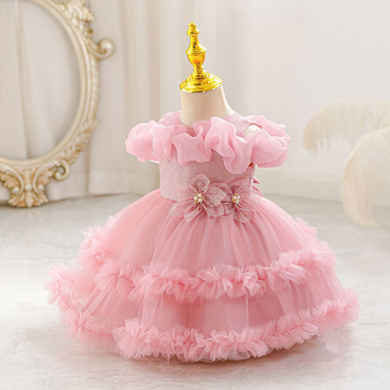 Children's fluffy mesh dress