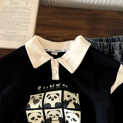 Striped polo shirt baby base shirt girls' top - Image 2