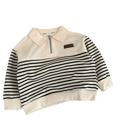 Children's striped top with lapel for children - Image 5