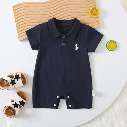 Baby Boy Short Sleeve Onesie Lightweight Outing - Image 3