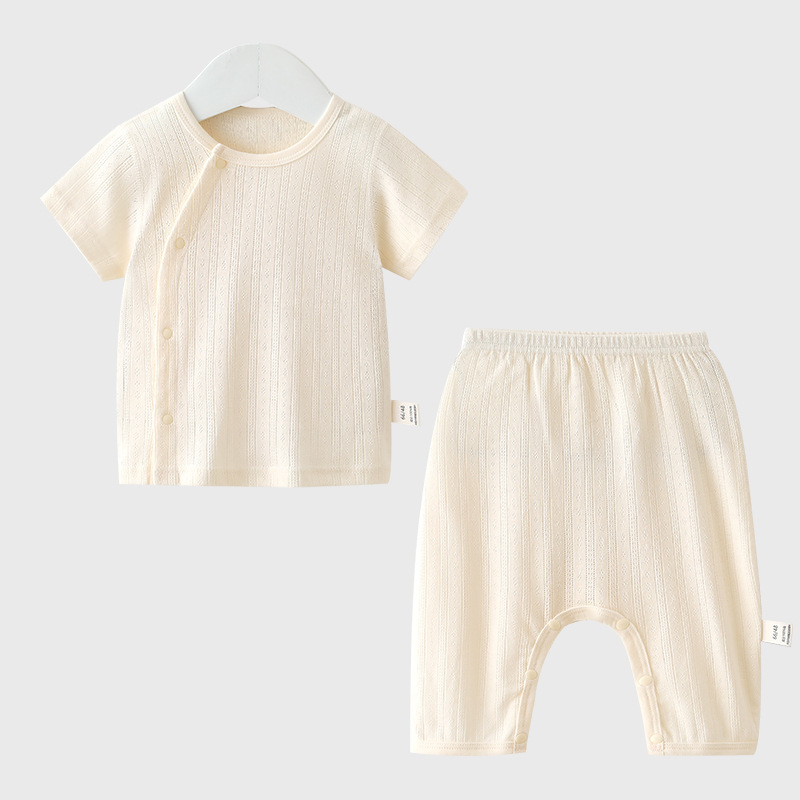 Baby Short Sleeve Long Pants Separated Set Lightweight Pure  Wear Top and Pants Two-Piece