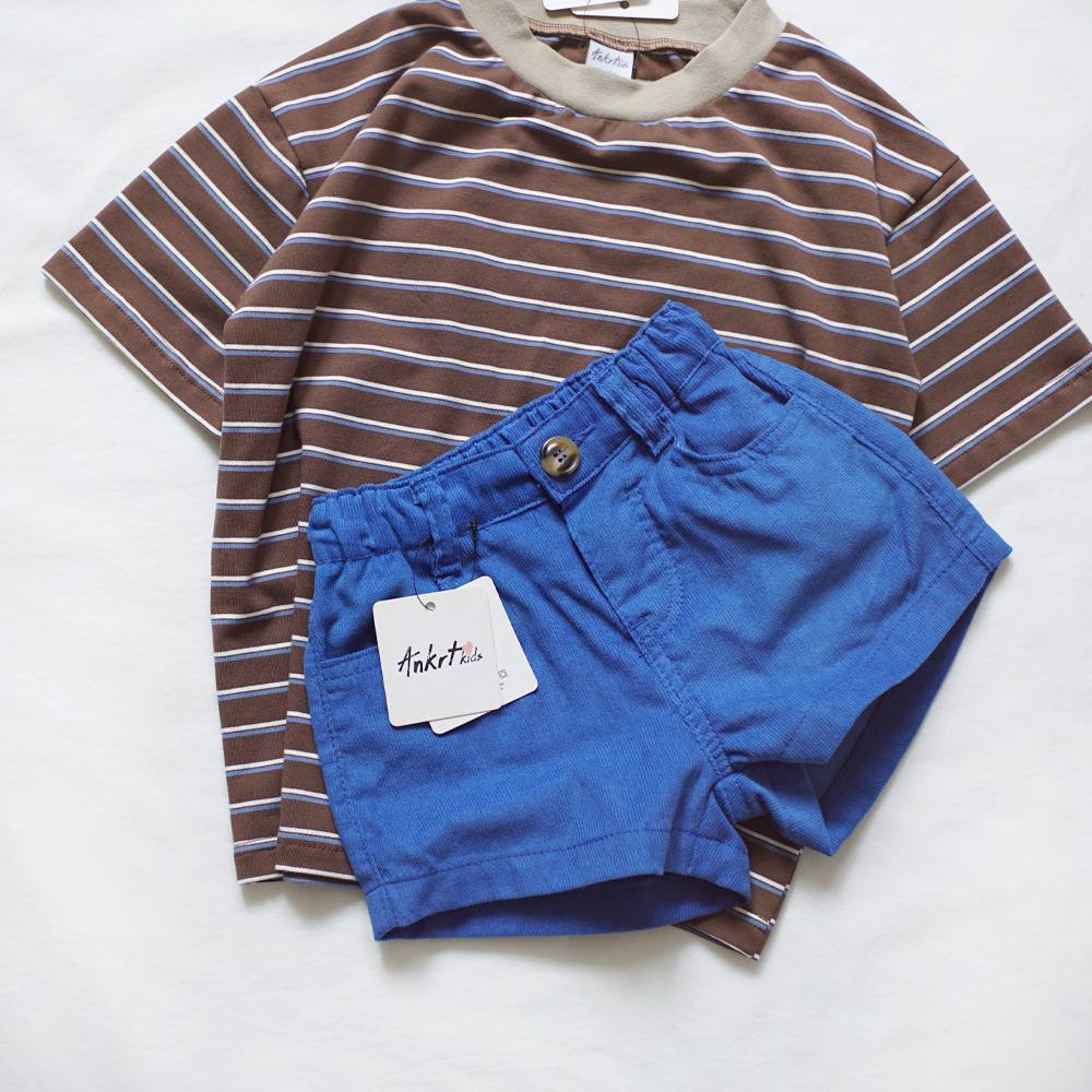 Children's Klein Blue Corduroy Shorts for Girls - Image 3