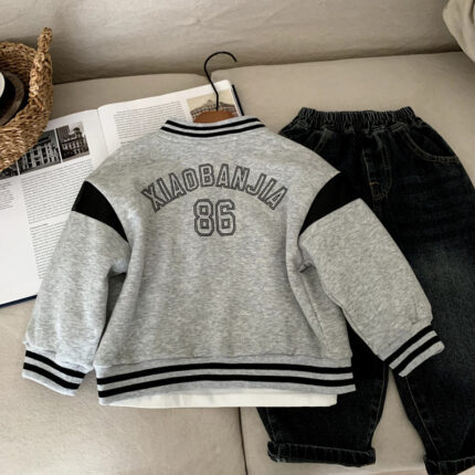 Boy's coat baby's autumn outfit baseball jersey autumn - Image 4
