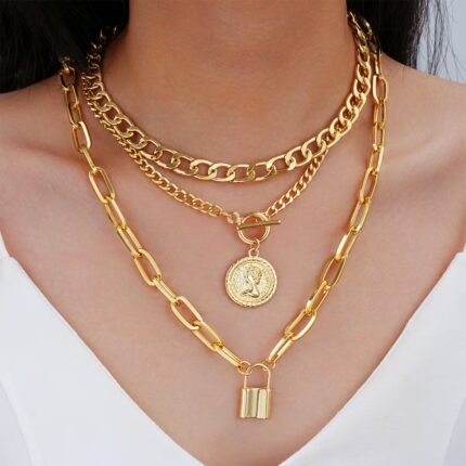 Alloy jewelry portrait layered necklace - Image 7