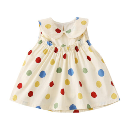 Children's Dot Print Butterfly Backless Dress for Toddler Girls - Image 1