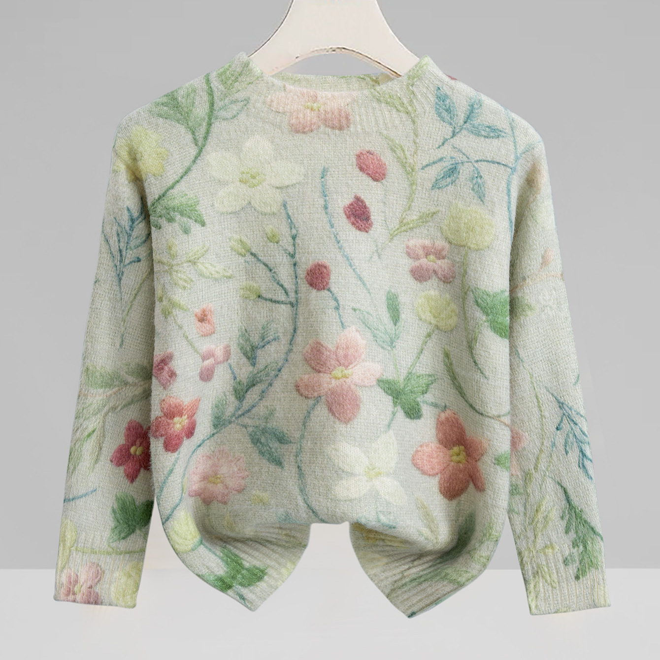 Girls' Bottoming Shirt New Floral-print Sweater - Image 9