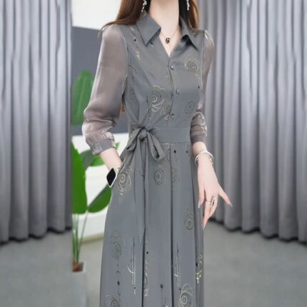 Womens Fashionable Long-sleeved Dress - Image 1